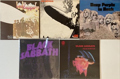 Lot 744 - Black Sabbath/Led Zeppelin/Deep Purple - LPs (With Master Of Reality Poster)