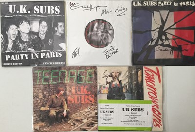 Lot 122 - UK SUBS - SIGNED + FAN CLUB 7" PACK