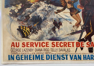 Lot 160 - JAMES BOND - ON HER MAJESTY'S SECRET SERVICE (1969) BELGIAN FILM POSTER.