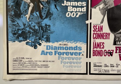 Lot 188 - JAMES BOND- DIAMONDS ARE FOREVER / FROM RUSSIA WITH LOVE DOUBLE BILL UK QUAD POSTER.