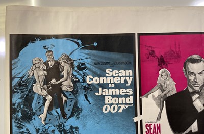 Lot 188 - JAMES BOND- DIAMONDS ARE FOREVER / FROM RUSSIA WITH LOVE DOUBLE BILL UK QUAD POSTER.