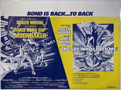 Lot 254 - JAMES BOND - MOONRAKER / THE SPY WHO LOVED ME DOUBLE BILL UK QUAD POSTER.