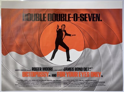 Lot 276 - JAMES BOND - OCTOPUSSY / FOR YOUR EYES ONLY DOUBLE BILL UK QUAD POSTER.