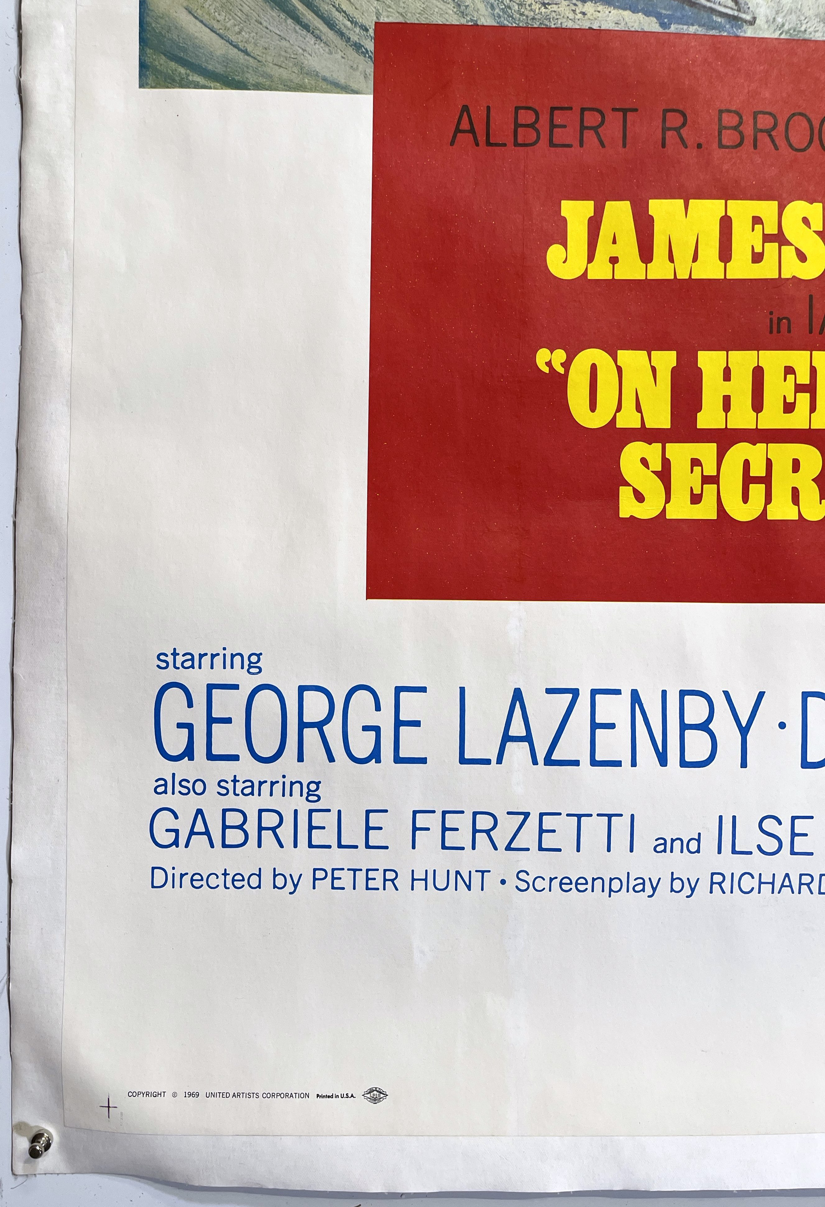 Lot 162 - JAMES BOND - A US THREE-SHEET POSTER FOR ON