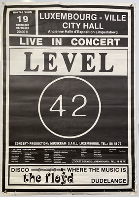 Lot 132 - ORIGINAL LEVEL 42 CONCERT POSTER - WITH PUNK / NEW WAVE TICKET COLLECTION.