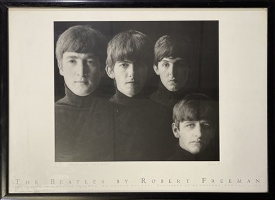 Lot 295 - ROBERT FREEMAN - SIGNED BEATLES POSTER PRINT.