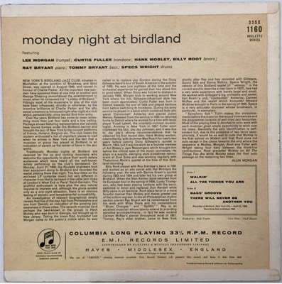 Lot 18 - MONDAY NIGHT AT BIRDLAND LP (MOBLEY/MORGAN/FULLER/ROOT) - ORIGINAL UK PRESSING (COLUMBIA 33SX 1160)