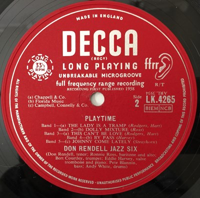 Lot 20 - DON RENDELL JAZZ SIX - PLAYTIME LP (ORIGINAL UK PRESSING - DECCA LK 4265)