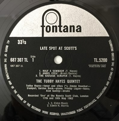 Lot 21 - THE TUBBY HAYES QUINTET - LATE SPOT AT SCOTT'S LP (ORIGINAL UK PRESSING - FONTANA TL 5200)