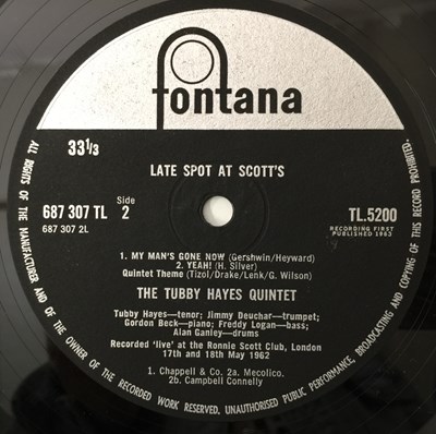 Lot 21 - THE TUBBY HAYES QUINTET - LATE SPOT AT SCOTT'S LP (ORIGINAL UK PRESSING - FONTANA TL 5200)