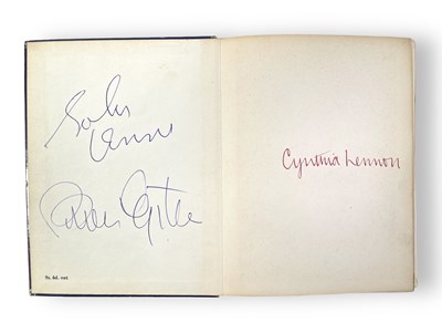 Lot 317 - JOHN LENNON IN HIS OWN WRITE BOOK - SIGNED BY JOHN & CYNTHIA LENNON AND BRIAN EPSTEIN