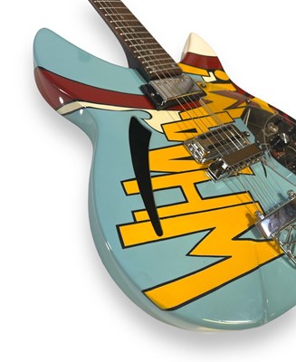 Lot 37 - THE JAM / PAUL WELLER INTEREST - PAINTED RICKENBACKER STYLE GUITAR - LICHENSTEIN TRIBUTE DESIGN (WHAAM!)