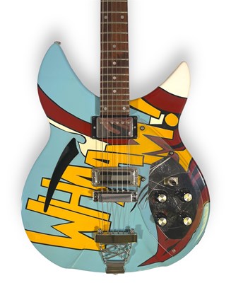 Lot 37 - THE JAM / PAUL WELLER INTEREST - PAINTED RICKENBACKER STYLE GUITAR - LICHENSTEIN TRIBUTE DESIGN (WHAAM!)