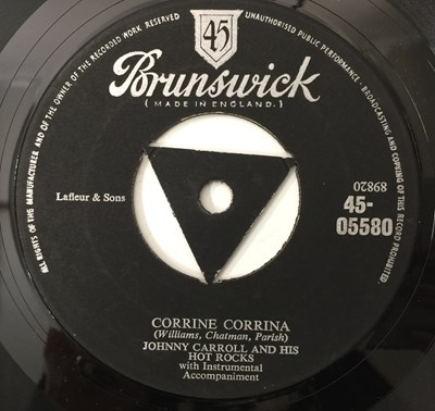 Lot 295 - JOHNNY CARROLL AND HIS HOT ROCKS - CORRINE CORRINA C/W WILD WILD WOMEN 7" (ORIGINAL UK COPY - BRUNSWICK 45-05580)