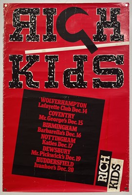 Lot 171 - PUNK INTEREST - RICH KIDS 1977 UK TOUR POSTER.