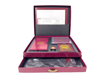 Lot 405 - QUEEN - BOX OF TRICKS BOX SET AND EXTRAS.