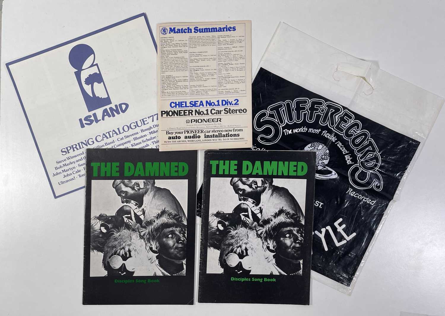 Lot 546 - THE DAMNED - MEMORABILIA INC NEW ROSE FOOTBALL PROGRAMME AD.