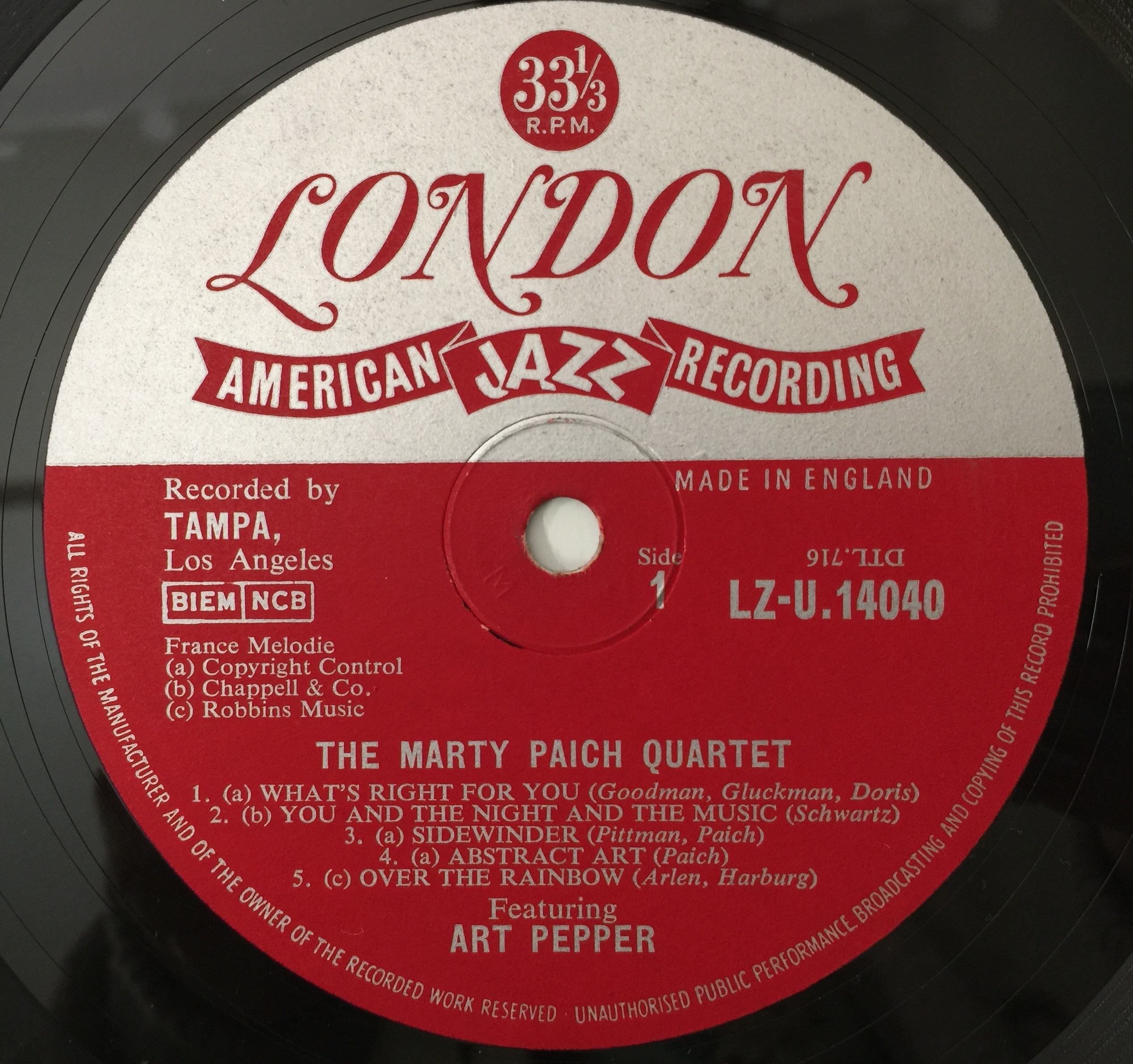 Lot 118 INTRODUCING ART PEPPER ORIGINAL UK 10"