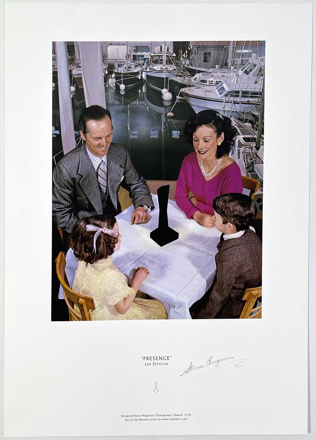 Lot 361 - LED ZEPPELIN - STORM THORGERSON SIGNED 'PRESENCE' PRINT.