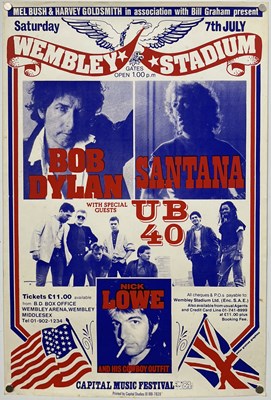 Lot 184 - BOB DYLAN - CONCERT POSTERS INC BLACKBUSHE / WEMBLEY.