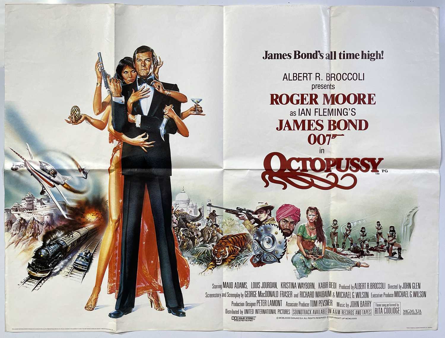 Lot 274 - JAMES BOND - OCTOPUSSY (1983) - ORIGINAL UK QUAD.