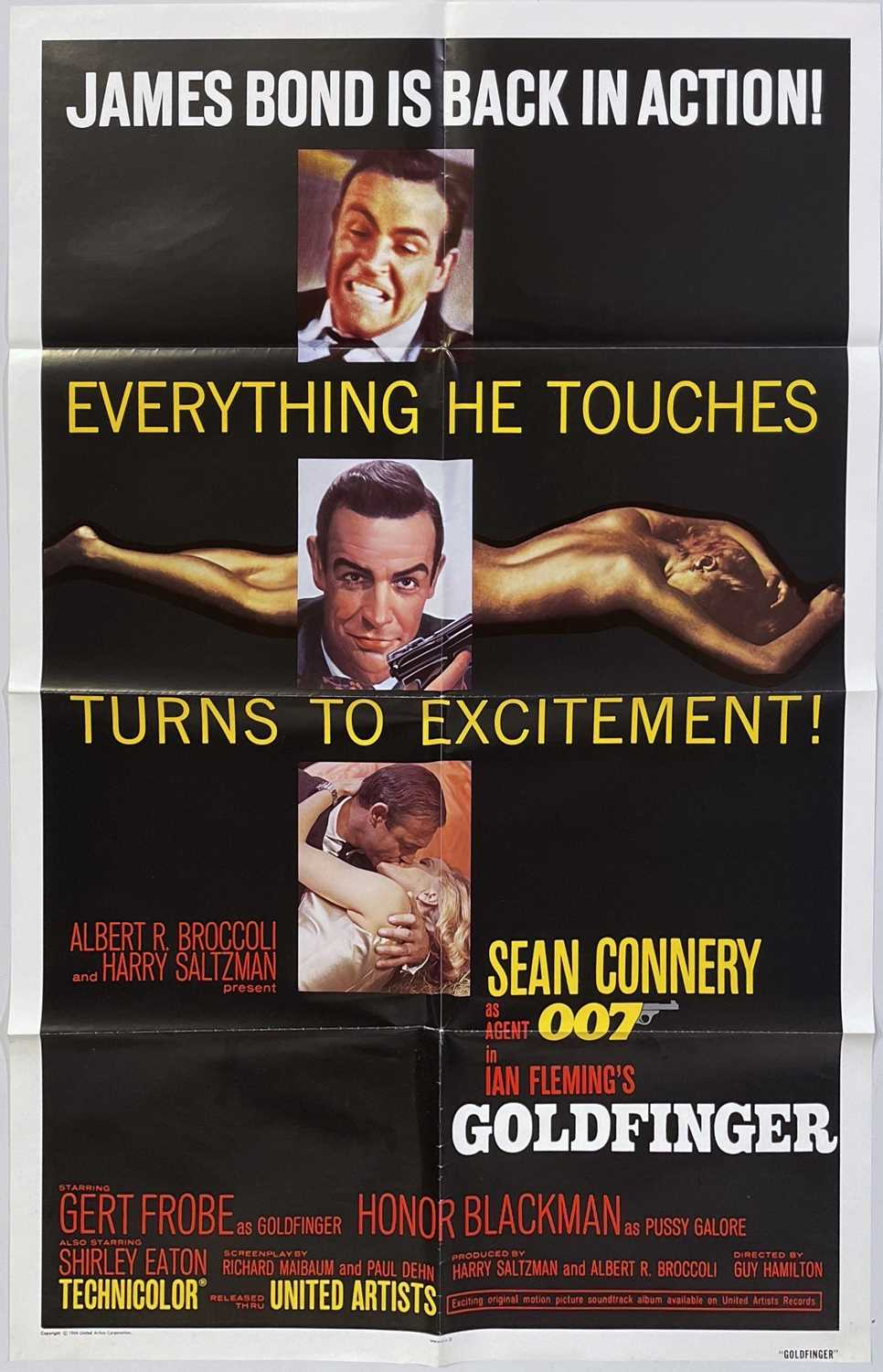 Lot 98 - JAMES BOND - GOLDFINGER (1964) - US ONE SHEET