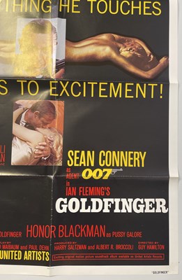 Lot 98 - JAMES BOND - GOLDFINGER (1964) - US ONE SHEET POSTER.