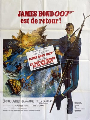 Lot 169 - JAMES BOND - ON HER MAJESTY'S SECRET SERVICE (1969) - FRENCH GRANDE POSTER.