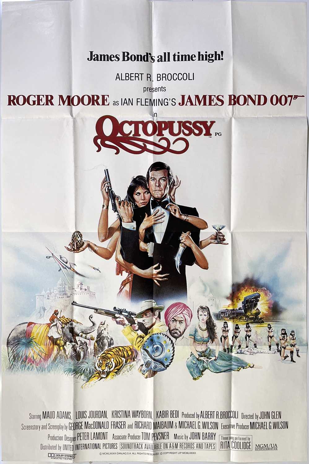 Lot 272 - JAMES BOND - OCTOPUSSY (`1983) US DRIVE IN POSTER.