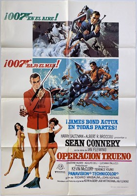 Lot 113 - JAMES BOND - THUNDERBALL (1965) SPANISH CINEMA POSTER.