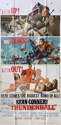 Lot 114 - JAMES BOND - THUNDERBALL (1965) - A US THREE SHEET POSTER.