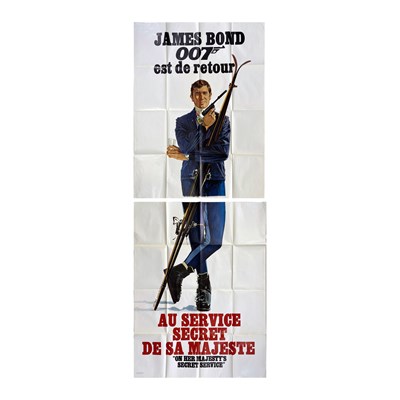 Lot 173 - JAMES BOND - ON HER MAJESTY'S SECRET SERVICE (1969) FRENCH DOUBLE GRANDE POSTER.