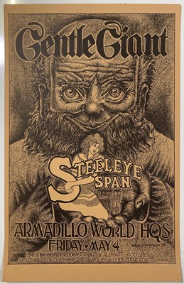 Lot 187 - ARMADILLO WORLD HEADQUARTERS - GENTLE GIANT / STEELEYE SPAN - 1973 POSTER.