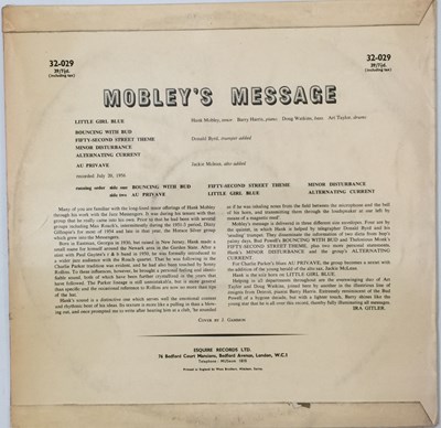 Lot 53 - HANK MOBLEY - MOBLEY'S MESSAGE LP (UK ESQUIRE - 32-029)