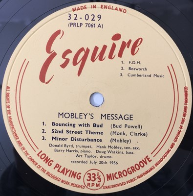 Lot 53 - HANK MOBLEY - MOBLEY'S MESSAGE LP (UK ESQUIRE - 32-029)