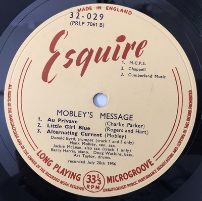 Lot 53 - HANK MOBLEY - MOBLEY'S MESSAGE LP (UK ESQUIRE - 32-029)