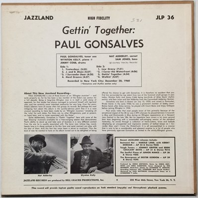 Lot 61 - PAUL GONSALVES - GETTIN' TOGETHER LP (US MON OG - JAZZLAND - JLP 36)