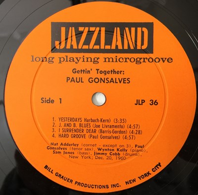 Lot 61 - PAUL GONSALVES - GETTIN' TOGETHER LP (US MON OG - JAZZLAND - JLP 36)