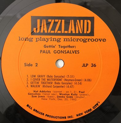 Lot 61 - PAUL GONSALVES - GETTIN' TOGETHER LP (US MON OG - JAZZLAND - JLP 36)