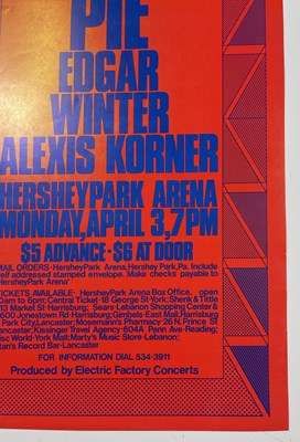 Lot 200 - HUMBLE PIE / ALEXIS KORNER ETC - ORIGINAL 1972 ELECTRIC FACTORY CONCERT POSTER.