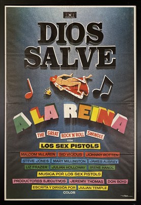 Lot 587 - SEX PISTOLS GREAT ROCK AND ROLL SWINDLE SPANISH POSTER.