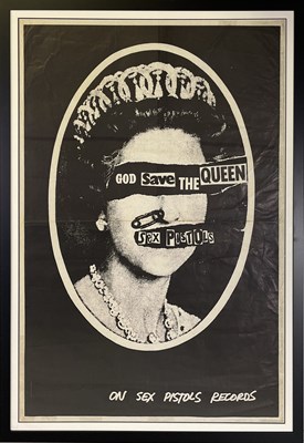 Lot 72 - THE SEX PISTOLS - ORIGINAL AND RARE GOD SAVE THE QUEEN BILLBOARD POSTER.