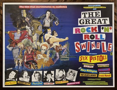 Lot 588 - THE SEX PISTOLS - THE GREAT ROCK N ROLL SWINDLE - A UK QUAD POSTER.