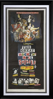 Lot 590 - THE SEX PISTOLS - AN AUSTRALIAN DAYBILL POSTER FOR THE GREAT ROCK N ROLL SWINDLE.