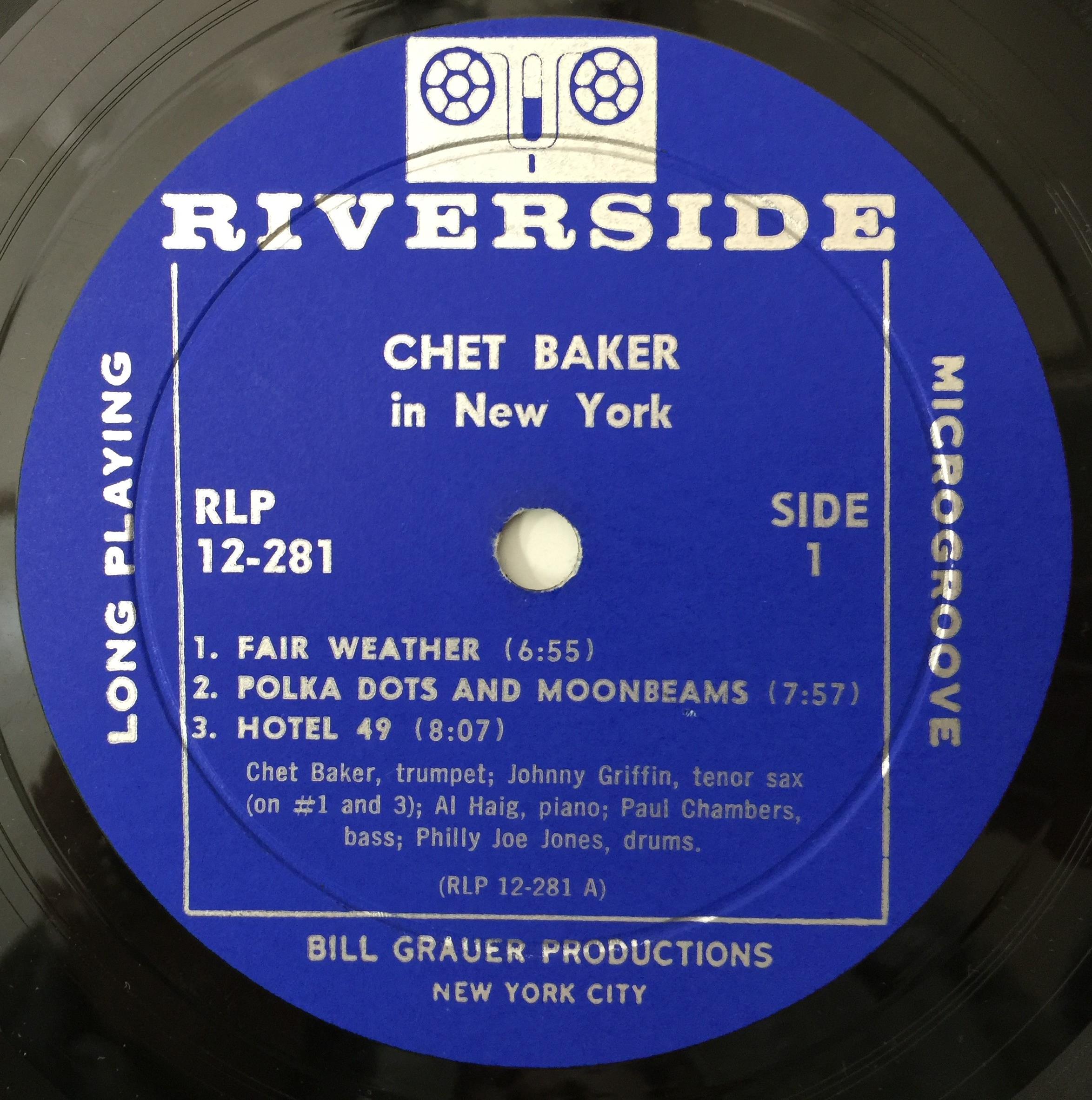Lot 182 - CHET BAKER - IN NEW YORK LP (US MONO OG -