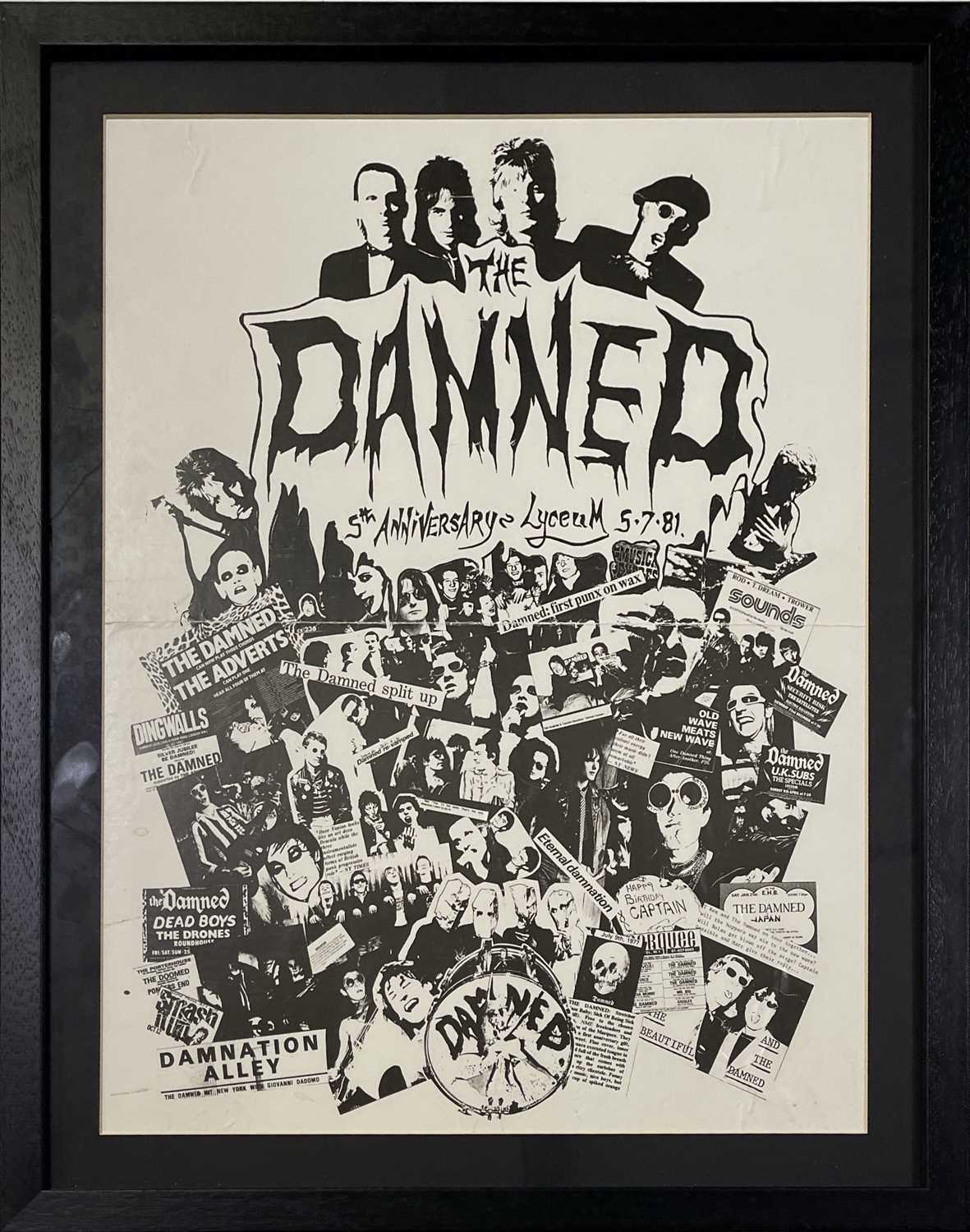 Lot 29 - THE DAMNED - 5TH ANNIVERSARY LYCEUM POSTER, 1981.