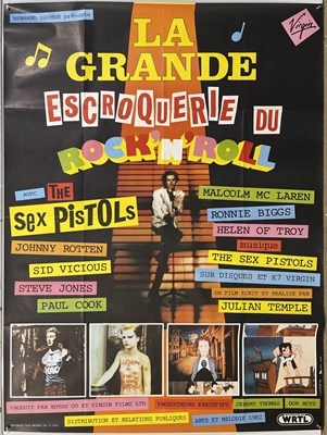 Lot 591 - THE SEX PISTOLS - ORIGINAL FRENCH GREAT ROCK N ROLL SWINDLE FRENCH BILLBOARD POSTER.