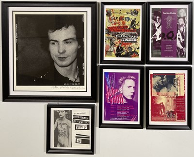 Lot 593 - THE SEX PISTOLS -FOREIGN FILM HANDBILLS / SIGNED SID PHOTO PRINT.