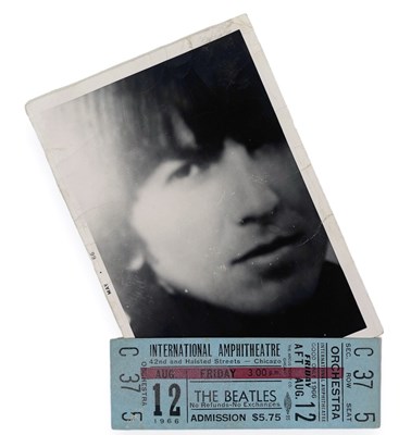 Lot 275 - THE BEATLES - AN ORIGINAL TICKET STUB FOR CHICAGO INTERNATIONAL AMPHITHEATRE, AUGUST 1966.