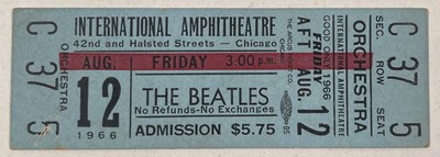 Lot 275 - THE BEATLES - AN ORIGINAL TICKET STUB FOR CHICAGO INTERNATIONAL AMPHITHEATRE, AUGUST 1966.